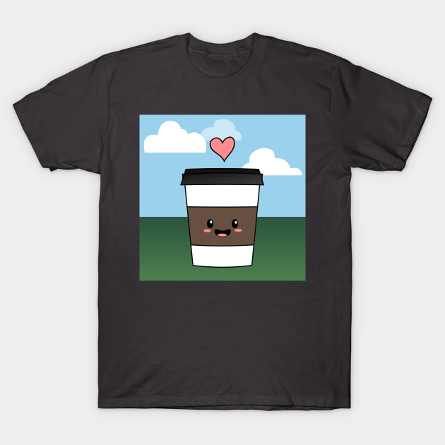 Happy little coffee T-Shirt by MoggyCatDesigns